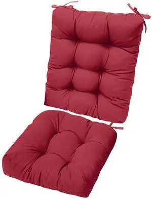 Fresh Fab Finds 2Pc Rocking Chair Cushion Set w/ Ties, Soft & Supportive - Wine Red - One size