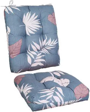 Fresh Fab Finds 2Pc Rocking Chair Cushion Set w/ Ties, Soft & Supportive - Blue Gray - One size