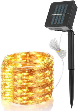 Fresh Fab Finds 100LED Solar Copper Wire Lights Outdoor Waterproof IP65 - Black - One size Fresh Fab Finds 100LED Solar Copper Wire Lights Outdoor Waterproof IP65 - Black - One size