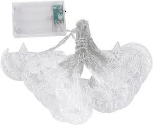 Fresh Fab Finds LED Star Moon String Lights Battery Powered IP43 2 Modes - Multi - One size