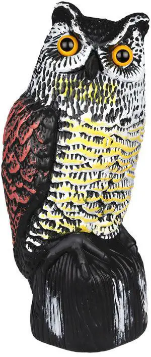 Fresh Fab Finds Solar Owl Decoy w/ Flashing Eyes & Sound Motion Sensor - Black - One size