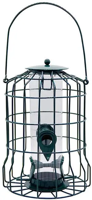 Fresh Fab Finds Squirrel-Proof Hanging Seed Feeder w/ 4 Ports for Songbirds - Black - One size