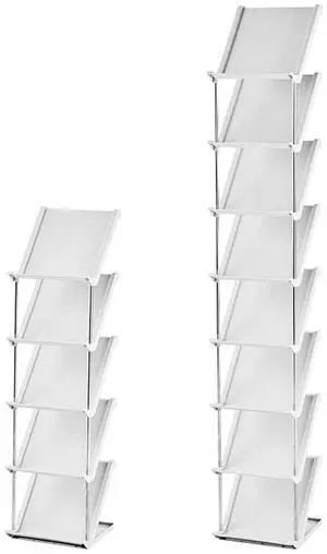 Fresh Fab Finds 8-Tier Stackable Vertical Shoe Rack, Space-Saving Design - Gray - 8-tier