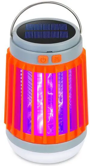 Fresh Fab Finds Portable Solar USB Bug Zapper w/ 5 Light Modes & Hook - Orange - One size Fresh Fab Finds Portable Solar USB Bug Zapper w/ 5 Light Modes & Hook - Orange - One size