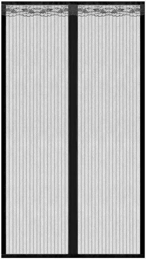 Fresh Fab Finds Magnetic Mesh Fly Door Curtain 39x82" Hands-Free Bug Screen - Black - One size