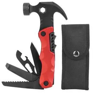 Fresh Fab Finds 13-in-1 Multi-Tool Hammer Set w/ Pouch for Camping & Survival - Red - One size Fresh Fab Finds 13-in-1 Multi-Tool Hammer Set w/ Pouch for Camping & Survival - Red - One size
