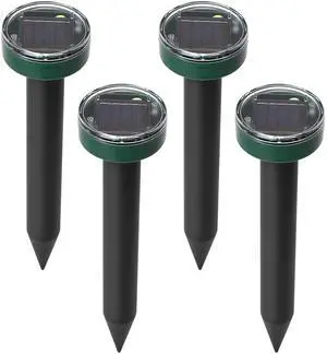 Fresh Fab Finds 4Pcs Solar Mole Repeller Sonic Gopher Stake Waterproof - Black - One size Fresh Fab Finds 4Pcs Solar Mole Repeller Sonic Gopher Stake Waterproof - Black - One size
