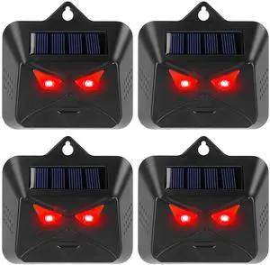 Fresh Fab Finds 4Pcs Solar Predator Light Animal Repeller for Garden & Farm - Black - One size