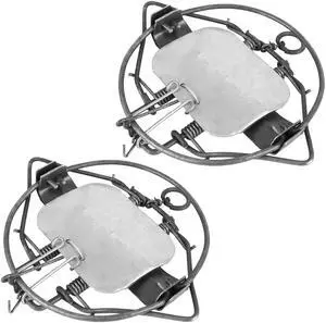 Fresh Fab Finds 2Pcs Spring Animal Trap 7in Reusable Iron Snap Trap for Fox Raccoon - Gray - 5 inches Fresh Fab Finds 2Pcs Spring Animal Trap 7in Reusable Iron Snap Trap for Fox Raccoon - Gray - 5 inches
