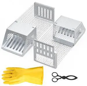 Fresh Fab Finds 2Pcs Humane Mouse Trap Cage Reusable Catch and Release - Silver - One size