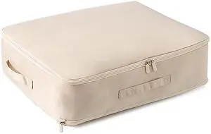 Fresh Fab Finds Foldable Storage Bag for Bedding w/ Compression Handles - Apricot - Medium