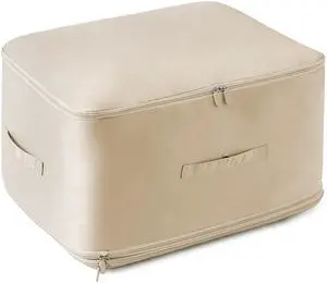 Fresh Fab Finds Foldable Storage Bag for Bedding w/ Compression Handles - Apricot - Large