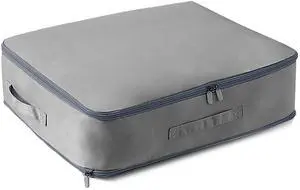 Fresh Fab Finds Foldable Storage Bag for Bedding w/ Compression Handles - Grey - Medium