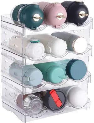 Fresh Fab Finds 4-Tier Stackable Bottle Organizer Holds 12 Bottles - Gray - One size