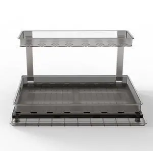 Fresh Fab Finds 2-Tier Pull Out Under Sink Organizer w/ Slide Drawer - Multi - One size