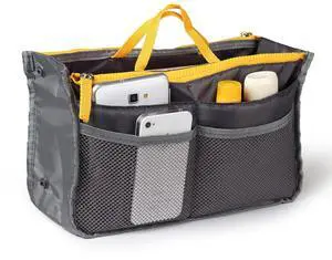 Fresh Fab Finds Womens Travel Insert Makeup Toiletry Bag w/ Strap - Gray - One size