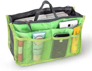 Fresh Fab Finds Womens Travel Insert Makeup Toiletry Bag w/ Strap - Green - One size