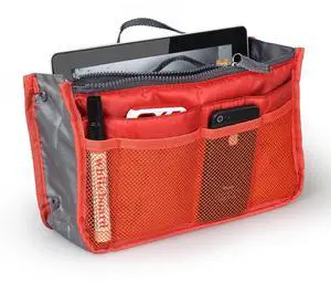 Fresh Fab Finds Womens Travel Insert Makeup Toiletry Bag w/ Strap - Orange - One size