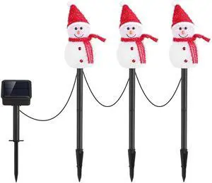 Fresh Fab Finds Solar Snowman Garden Stake Light Waterproof IP55 LED Christmas - Black - One size