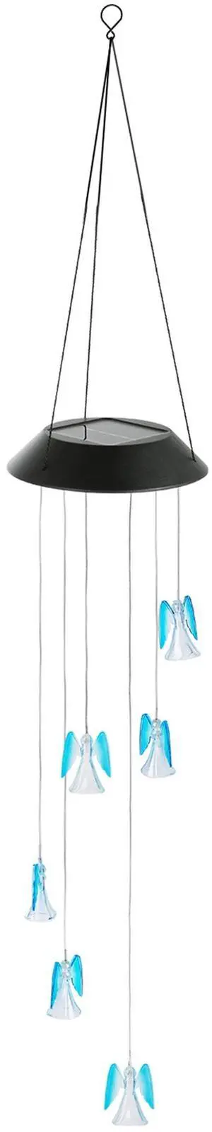 Fresh Fab Finds Solar Angel Wind Chime Light Color Changing Waterproof Night Lamp - Black - One size