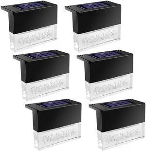 Fresh Fab Finds 6Pcs Solar Deck Lights Waterproof Acrylic Bubble Step Fence Lamps - Black - One size