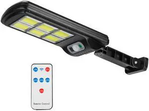 Fresh Fab Finds 128LED Solar Wall Light PIR Motion Sensor Waterproof w/ Remote - Black - One size