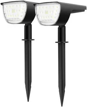 Fresh Fab Finds Solarek 32LED Solar Spotlights IP65 Waterproof 3 Modes Auto On/Off - Black - One size