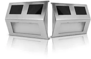 Fresh Fab Finds 2Pcs Solar Step Lights Waterproof Auto On/Off for Fence & Stairs - Gray - One size