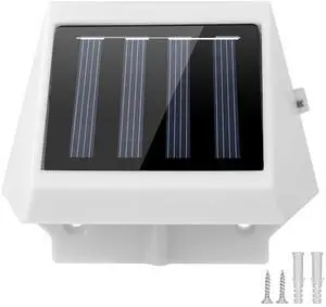 Fresh Fab Finds Solar Stair Lights Dusk to Dawn Waterproof Garden Fence Lamps - White - One size