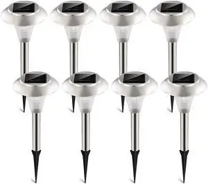Fresh Fab Finds 8Pcs Solar Garden Lights Color Changing Pathway Lamps 10H Runtime - Gray - One size