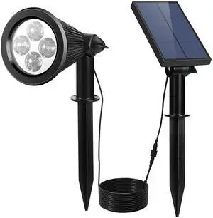 Fresh Fab Finds Solar Spotlight Outdoor Waterproof Dusk to Dawn Garden Lamp - Black - One size