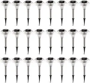 Fresh Fab Finds 24Pcs Solar Garden Lights Color Changing Pathway Lamps 10H Runtime - Gray - One size
