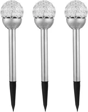 Fresh Fab Finds Solarek 3Pcs RGB Solar Ball Garden Lights IP44 Waterproof Outdoor Decor - Gray - One size