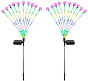 Fresh Fab Finds 2Pcs Solar Firefly Stake Lights IP65 Waterproof Decorative Lamps - Black - One size