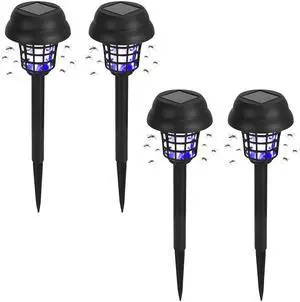 Fresh Fab Finds 4Pk Solar Mosquito Zapper Bug Killer Torch UV Insect Light - Black - One size