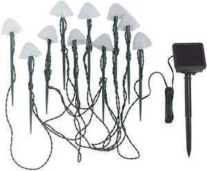 Fresh Fab Finds Solar Mushroom Lights 10LED Stake Garden Festival Decor Lamps - Green - One size