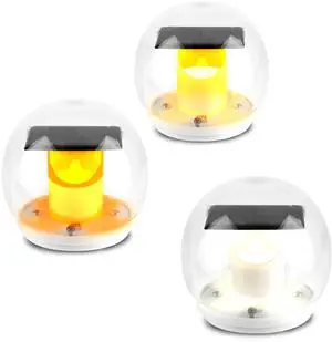 Fresh Fab Finds 2Pcs Solar Floating Pool Lights Flame Stake 3 Modes - White - One size