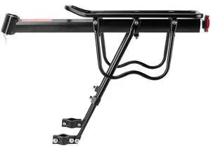 Fresh Fab Finds Rear Bike Cargo Rack with Red Reflector & Elastic Cord - Black - One size Fresh Fab Finds Rear Bike Cargo Rack with Red Reflector & Elastic Cord - Black - One size