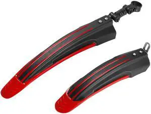 Fresh Fab Finds Bike Fender Set Front & Rear Mudguards 2426" MTB - Red - One size Fresh Fab Finds Bike Fender Set Front & Rear Mudguards 2426" MTB - Red - One size