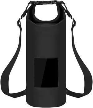 Fresh Fab Finds 20L Floating Waterproof Dry Bag w/ Window Roll Top - Black - 20L Fresh Fab Finds 20L Floating Waterproof Dry Bag w/ Window Roll Top - Black - 20L