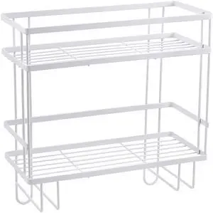 Fresh Fab Finds 2-Tier Toilet Storage Rack Organizer Space Saver No Drilling - Silver - One size Fresh Fab Finds 2-Tier Toilet Storage Rack Organizer Space Saver No Drilling - Silver - One size