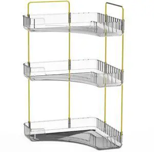 Fresh Fab Finds 3-Tier Corner Makeup Organizer Tray Shelf for Bath Vanity - White - 3-tier Fresh Fab Finds 3-Tier Corner Makeup Organizer Tray Shelf for Bath Vanity - White - 3-tier