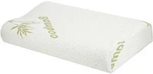 Fresh Fab Finds Bamboo Cervical Memory Foam Pillow Contoured Neck Support - White - Large
