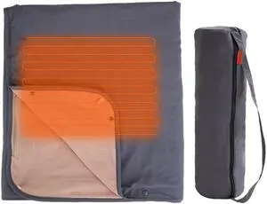 Fresh Fab Finds Electric Heated Shawl Blanket Full Body Washable Auto-Off 53.5x37.8in - Gray - One size