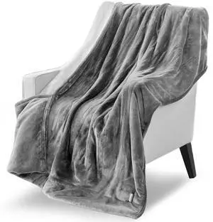 Fresh Fab Finds Full Heated Blanket 10 Heat Levels Auto-Off Washable 72x84in - Gray - Full