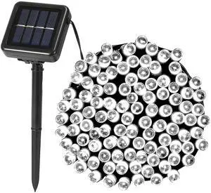 Fresh Fab Finds 22M Solar Fairy String Lights 200 LEDs 8 Modes Waterproof White Light - Black - One size