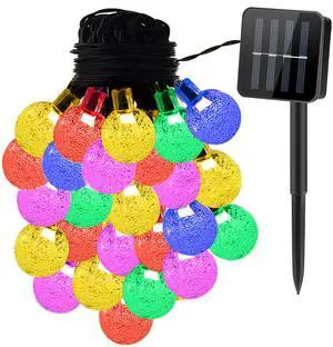 Fresh Fab Finds Globe Solar String Lights 30 LED Balls w/ 8 Modes IP65 Stake Lamp - Black - One size Fresh Fab Finds Globe Solar String Lights 30 LED Balls w/ 8 Modes IP65 Stake Lamp - Black - One size