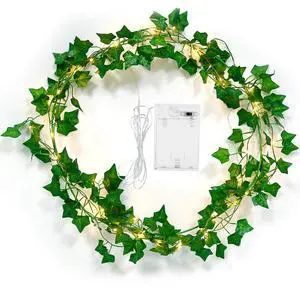 Fresh Fab Finds Ivy String Lights Battery Powered 360 Leaves 100 LEDs Fairy Leaf Decor - Multi - One Size