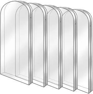 Fresh Fab Finds 5Pk 60in Garment Bags Clear Waterproof Hanging Dustproof Suit Covers - Black - Large