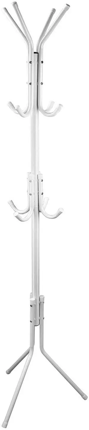 Fresh Fab Finds Coat Rack Organizer w/ Hooks for Entryway Bedroom Office - White - One size